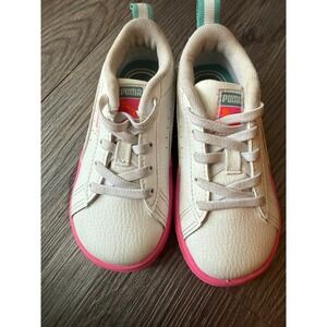 Puma Sneakers‎ Toddler Girls White Pink Accent Casual Shoes Size 9 C